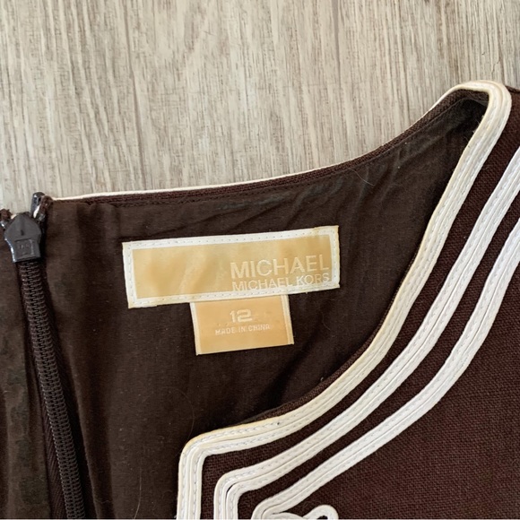 MICHAEL Michael Kors Brown and White Shift Dress 12 - Picture 2 of 7